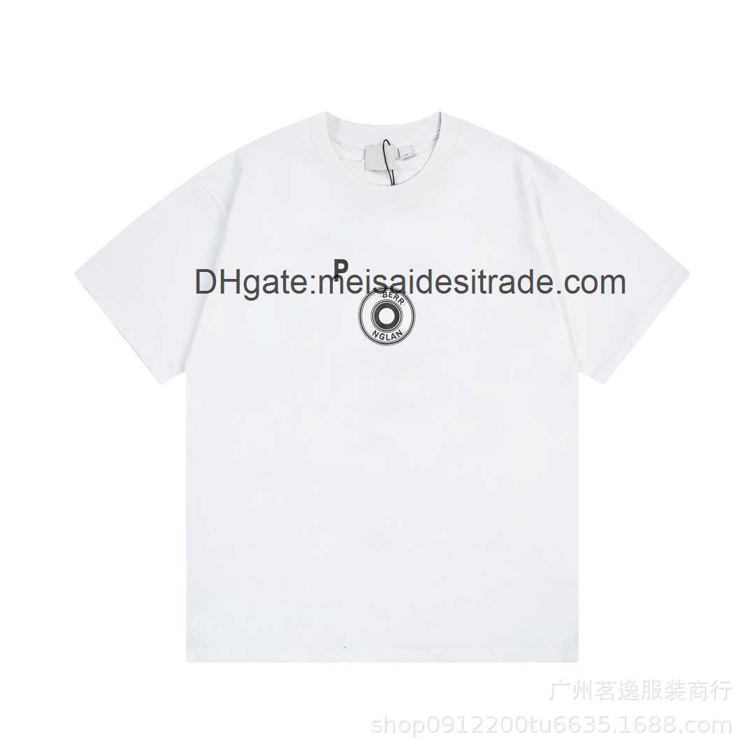 

AAAAA Designer Luxury T-shirt Bur Brand The correct version BU Home Personalized Print Circle T-shirt High Street Casual Versatile Couple Fashion, White