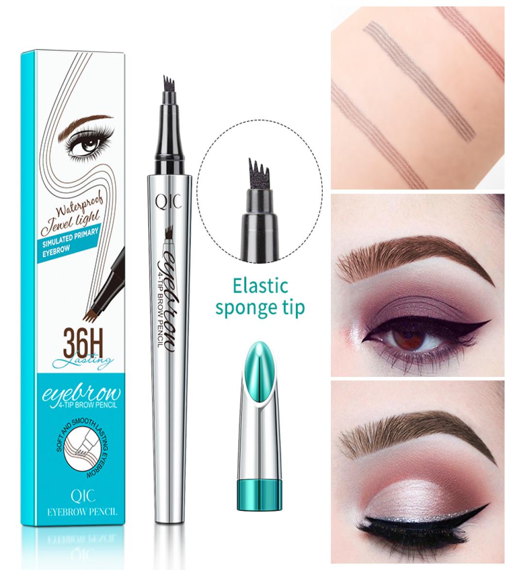 

Makeup Liquid Eyebrow Pencil 3 Colors Eyebrow Pen Fine Sketch Waterproof 36H Tattoo Durable 4 Head Eye Brow Pen 7184996, Army green