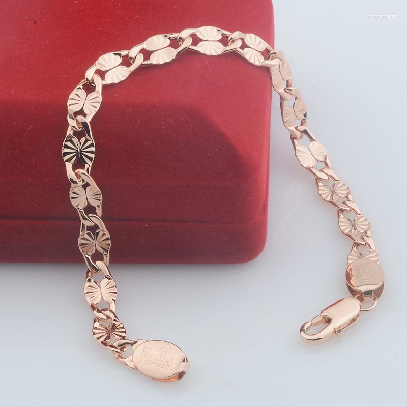 

Link Bracelets Chain 3 Style Men Women 585 Rose Color Patterned Bracelet Lobster Lock JewelryLink Raym22