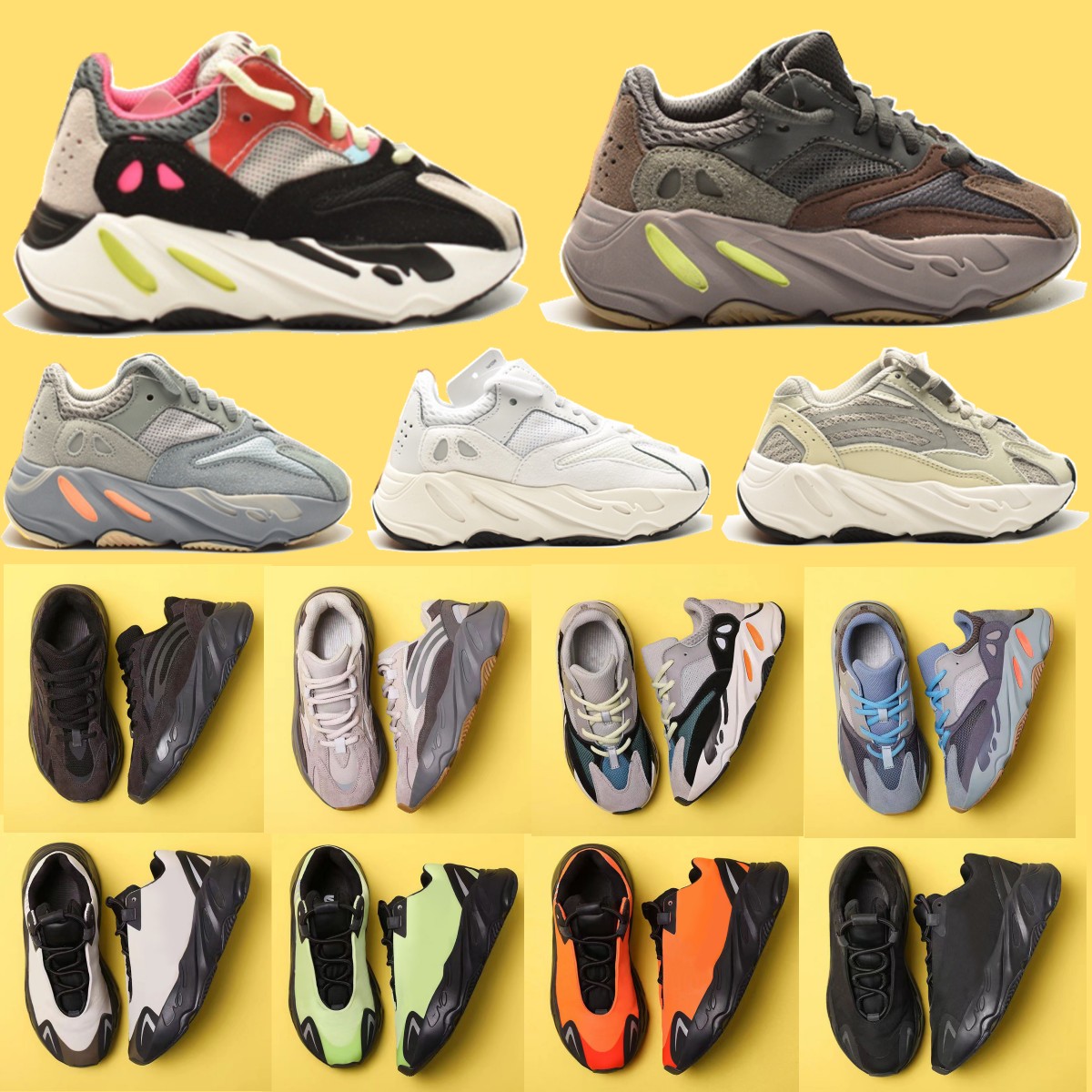 

Toddlers kids 700 shoes Running black runner youth sneakers boys girls shoe grey Brown designer kid Sneaker Athletic, 10