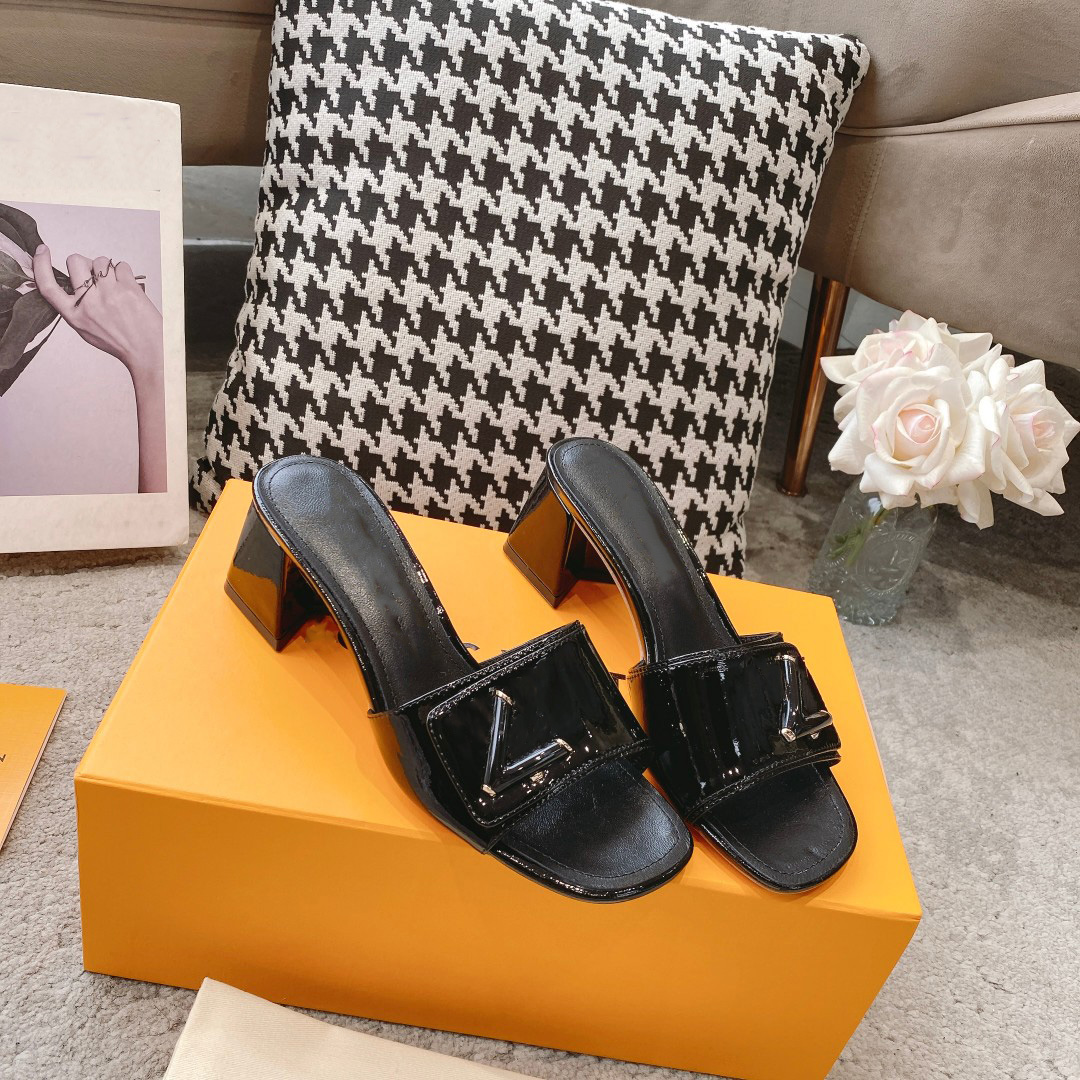 

2023 classic sandals luis Luxury designer leather ladies sandals summer vuttonity slide fashion women slippers letter drag LX042