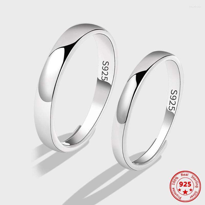 

Cluster Rings 925 Sterling Silver Smooth Circle Couples Wedding Men's And Women's Opening Finger Engagement Jewelry
