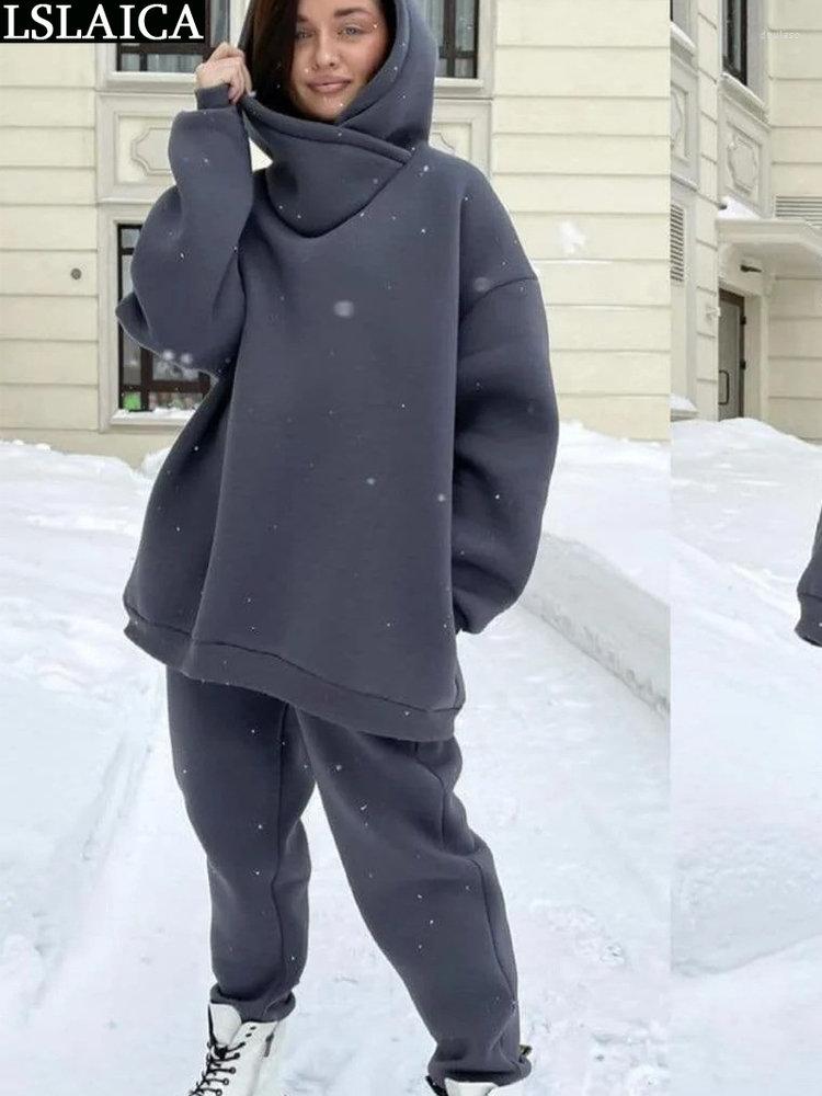 

Women' Two Piece Pants Hoodied Women' Set And Elegant Sweatshirt Solid Color 2-piece Clothing Casual Female Outifts Loungewear Lady, Gray