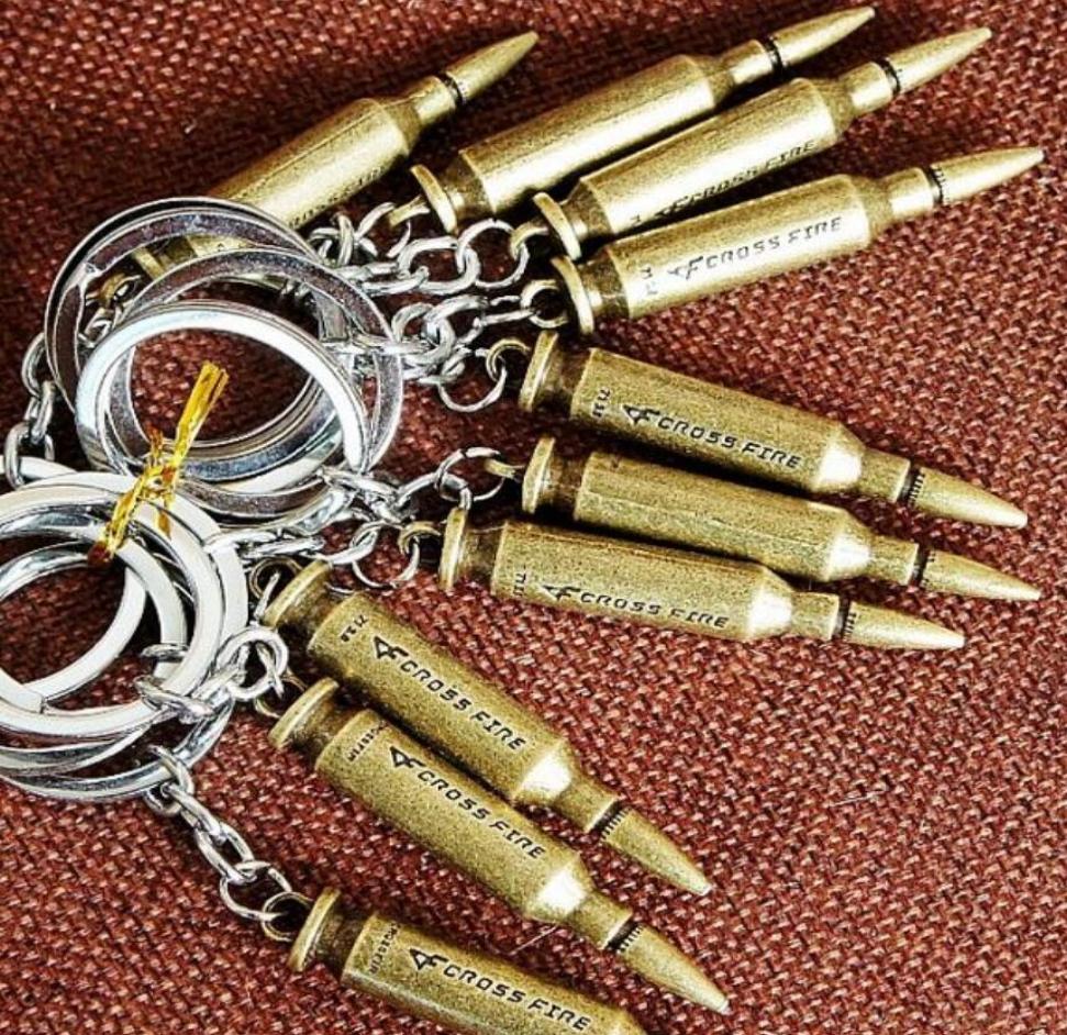

Fashion Keyring Key Accessories Creative Mini Gadget Metal Key Chain Bullet Artificial Pistol Bullet Keychain Fashion7102602
