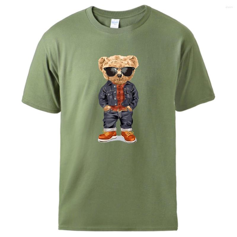

Men' T Shirts Pose Bear Printing T-Shirts Men Graphic Novelty Fashion Tee Cotton Soft Breathable Clothing Cool Classic Loose T-Shirt, Blue