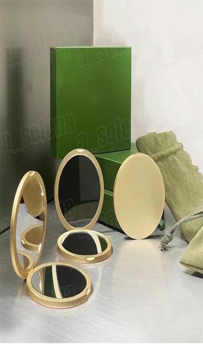 

Brand Compact Face Mirrors Classic Folding Double Side Mirror For Girl Women With Gift Box Portable Hand Makeup Mirror1099174
