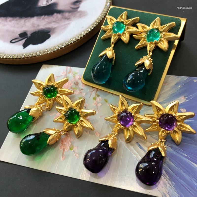 

Stud Earrings Yoiumit Sunflower Green For Women Pendant Textured Statement Jewelry Christmas Valentine's Day Accessories