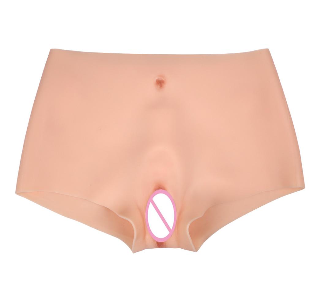 

Silicone Realistic Vagina Pants Shemale Crossdresser Pussy Pants Transgender Artificial Sex Fake Underwear Enhancer Hip4763879, White