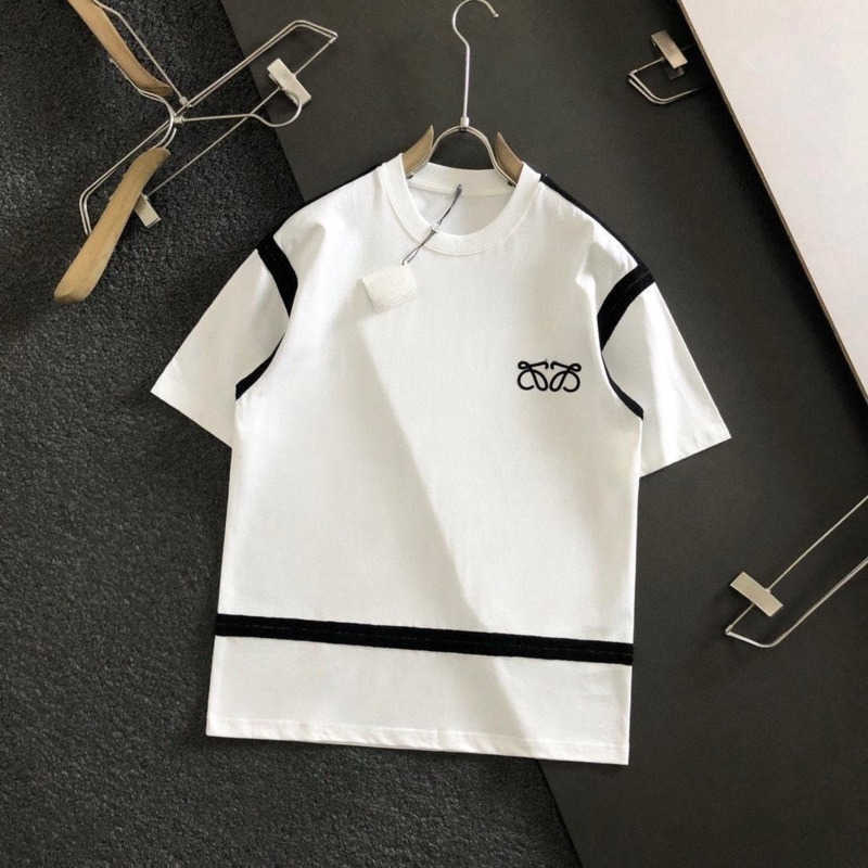 

Summer mens T shirt fashion three-dimensional embroidery tee shirt designer t shirt men women woven stitching short sleeved top, White