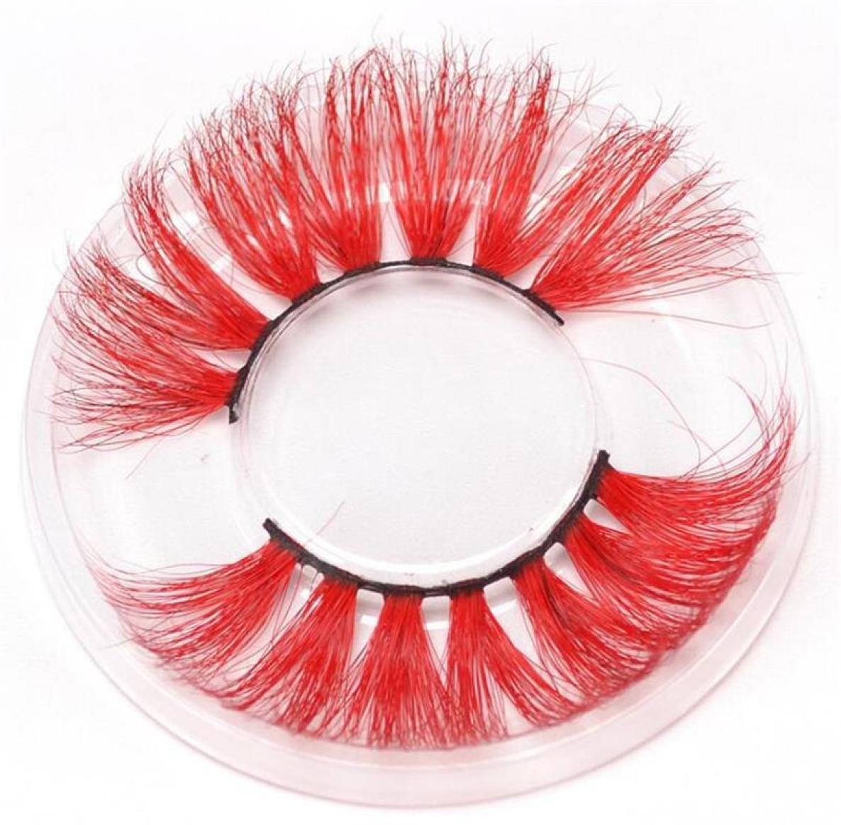 

17styles 25mm Colored 5D Mink False Eyelashes Thick Eyelashes Luxury Colorful Natural Cosplay Imitated Mink Thin Eyelashes3566836, Black