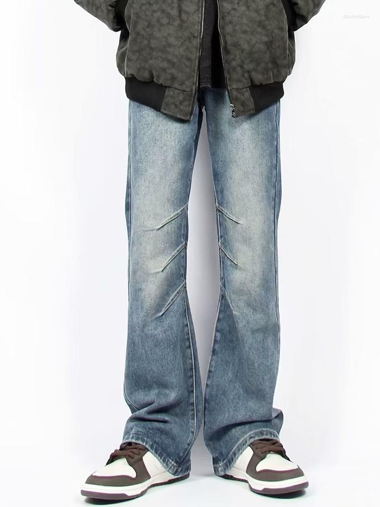 

Men's Jeans Men's Vibe Jeans: Authentic American Style Straight Fit Retro Flared Leg Effortlessly Cool Y2K Fashion Men, Blue