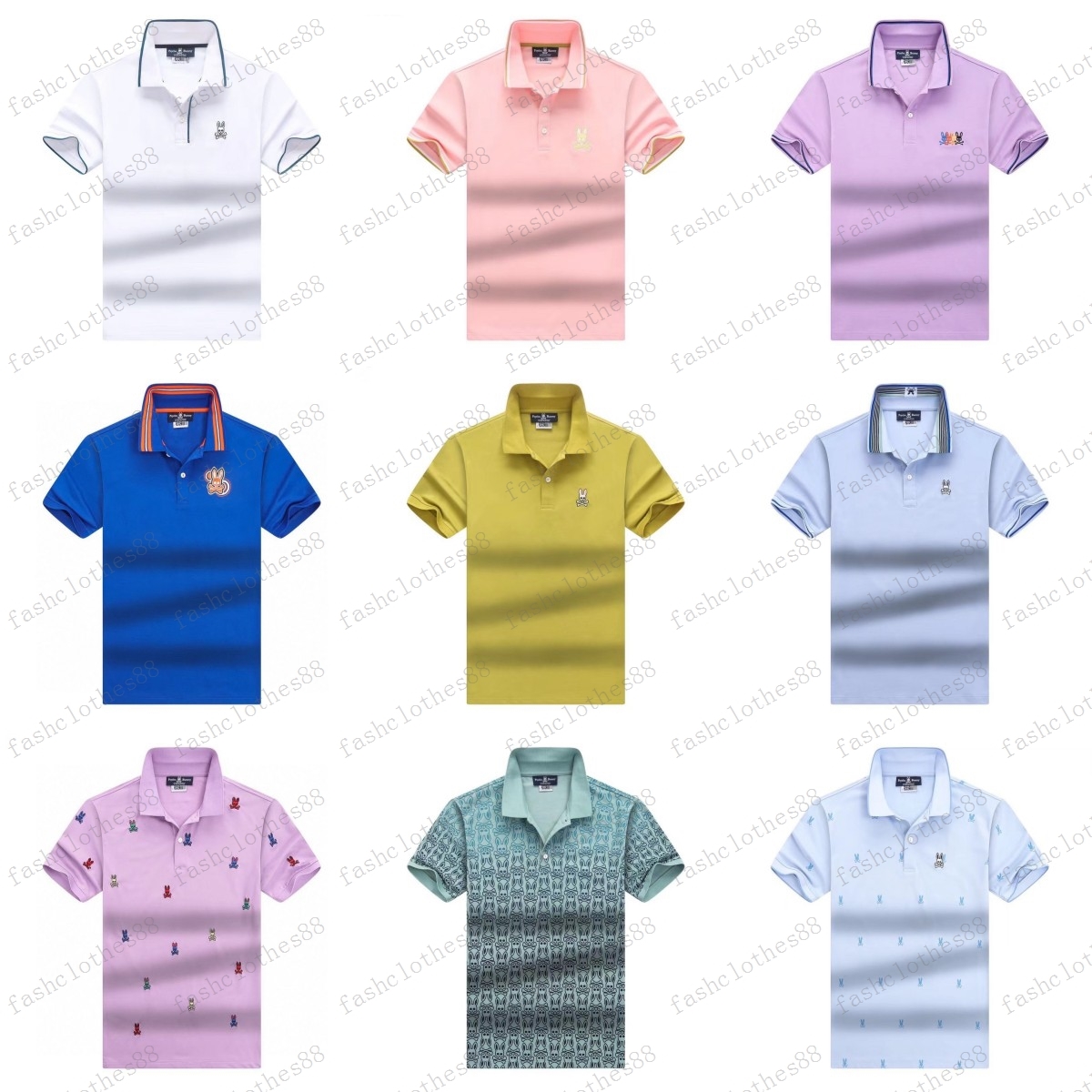 

Psycho Bunny men polo shirt American Fashion Street Brand shirt designer polo shirt Free Transportation men t shirt Size M--XXXL, Color 29
