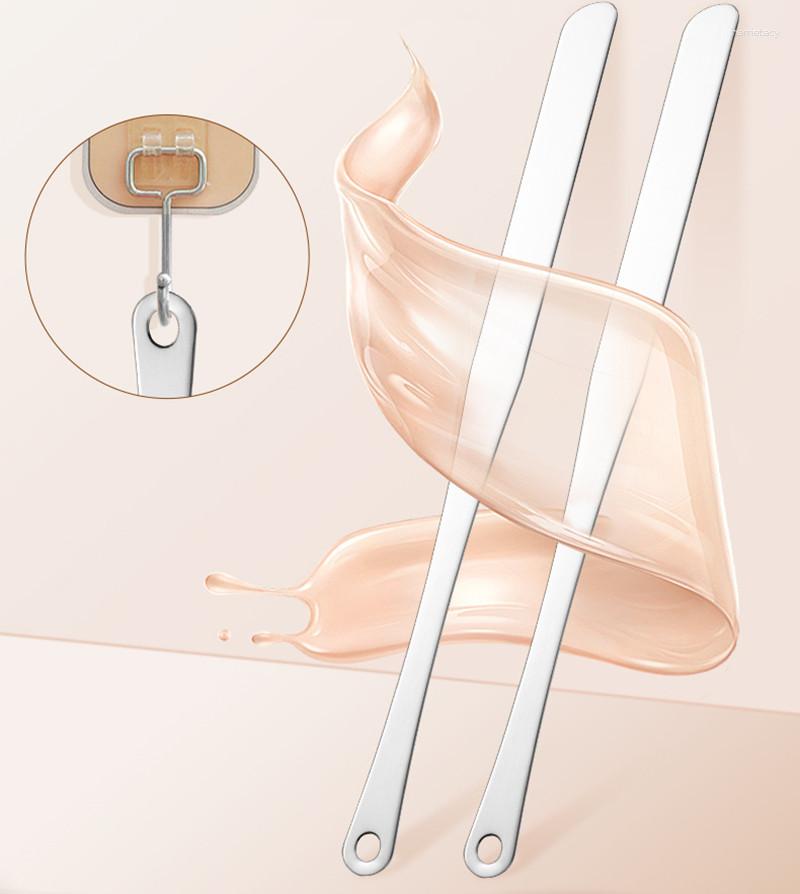 

Makeup Brushes 2pc Stainless Steel Spatula Spoon Stick Mix Nail Cosmetic Foundation Blender Acrylic Square Palette Rod With Holder