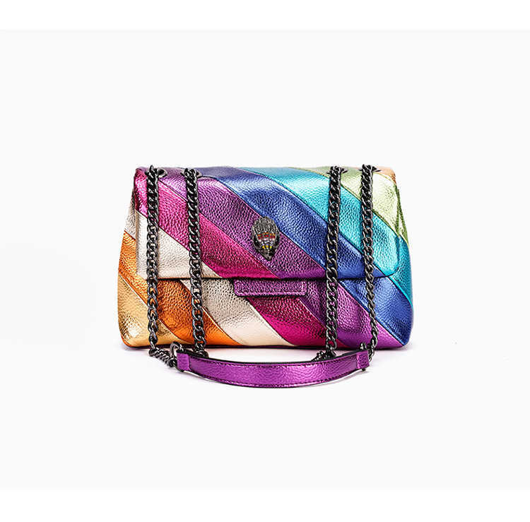 

kurt geiger handbags UK Kurt Geiger Rainbow Women's Bag Contrast Spliced Chain Crossbody Bag Eagle Bird Head Shoulder Bag, Color