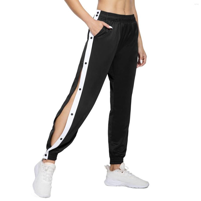 

Women's Pants Spring Summer Women's Joggers Sexy Side Split Button Wide Leg For Women Loose Stripe Casual High Waist Sweatpants Trousers, Black