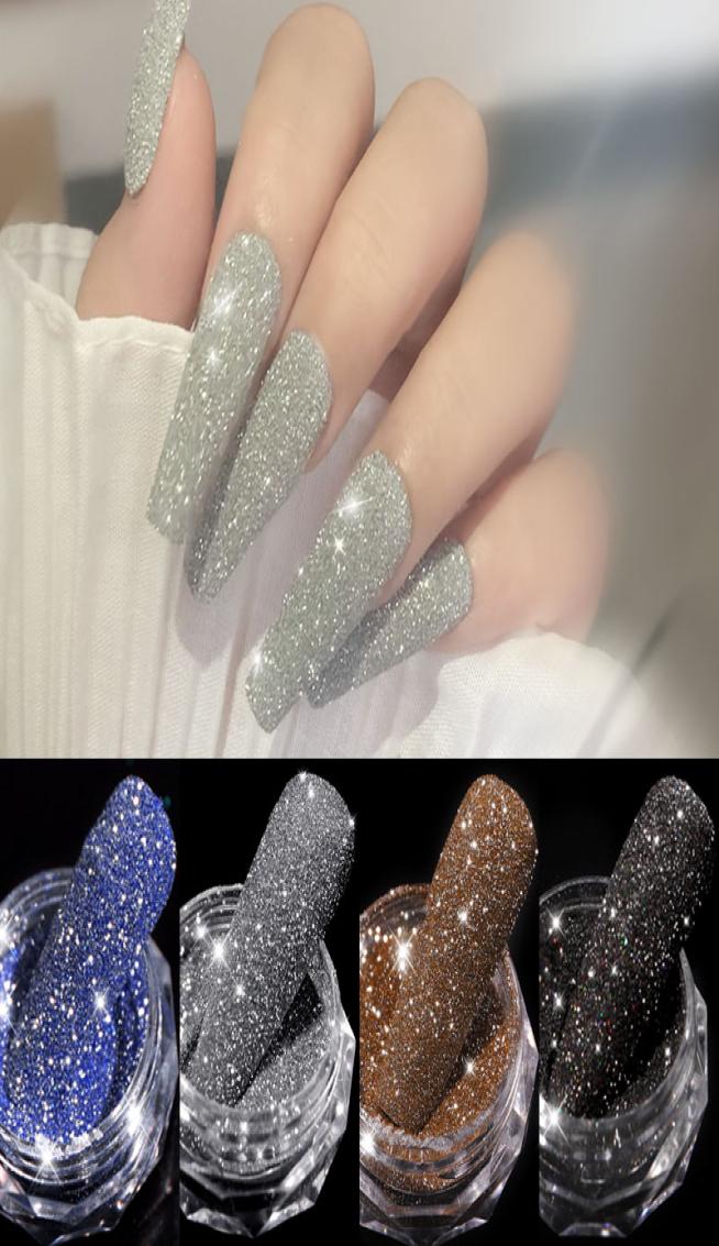 

1Box Sparkling Diamond Laser Silver Reflective Nail Glitter Powder Dust Fine Shiny Pigment Holographic Nails Art Decorations8841971