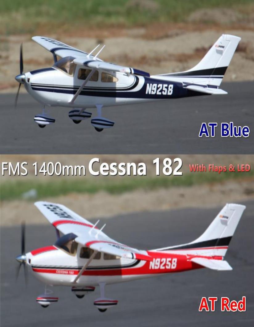 

FMS RC Airplane 1400mm Cessna 182 V2 Trainer 5CH with Flaps 3S Blue Red PNP RC Plane Hobby Model Aircraft Avion Fixed Wing EPO 666222072, Black