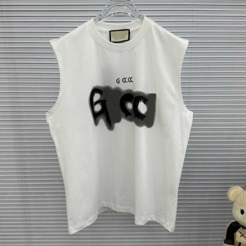 

Oversize Basketball vest Designer tshirt Sleeveless Top Mens Womens Graffiti Print Tee Summer Cotton Pullover Tops Fashion Beach vests, White