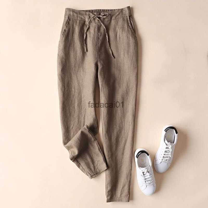 

Casual S5XL Cotton Linen Pants Women 2023 Spring Loose Cotton Trousers Women Vintage Elegant Trousers Formal Pencil Pants 19724 L230621, Black