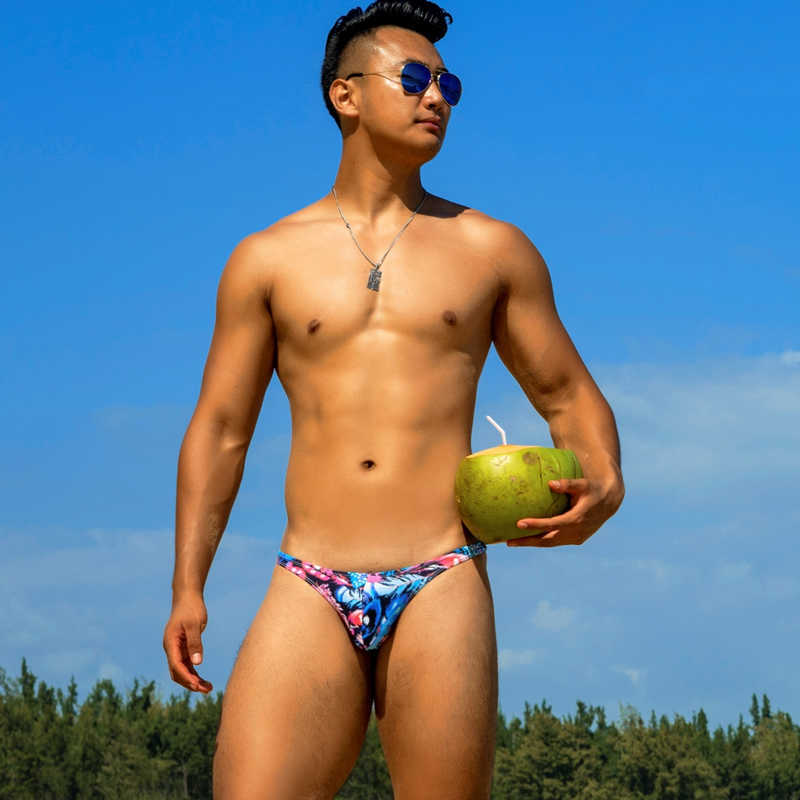

Men's Swimwear WD236 blue sexy men swimwear bikinis hot low waist tight half pack hip swimsuits gay men thong swimwear swim brief bathing suitsHKD230621