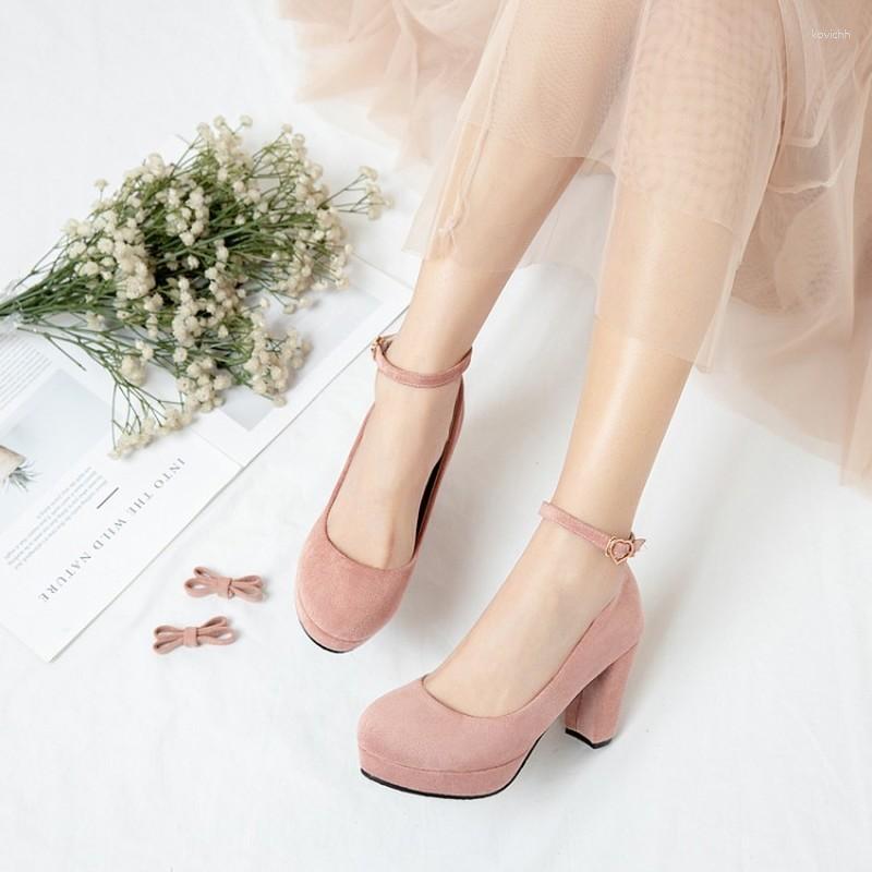

Dress Shoes Big Size 47 Elegant Office Women Platform Pumps Super High Square Heels Wedding Party Round Toe Ankle Strap, Black