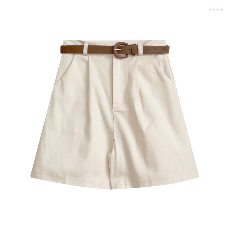 

Women' Shorts Women' Temperament Simple Pleated High Waisted Wide Leg Five, Black