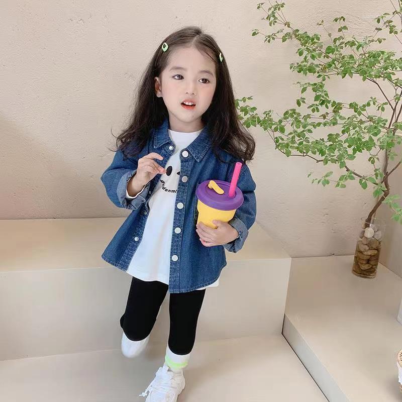 

Jackets 2-7Y Girls Denim Shirts 2023 Children Spring Autumn Boy Baby Fashion Kids Casual Clothing