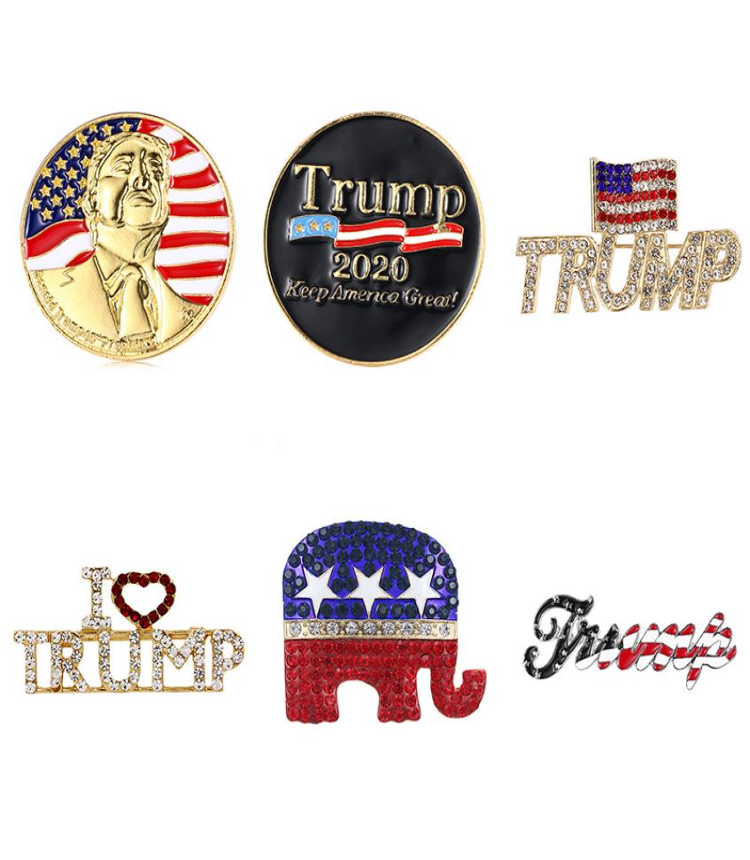 

2020 US Election Brooch Trump Brooch Fashion Patriotic Trump PIN BROOCH BADGE Accessories Rhinestone Brooch Pin1155488