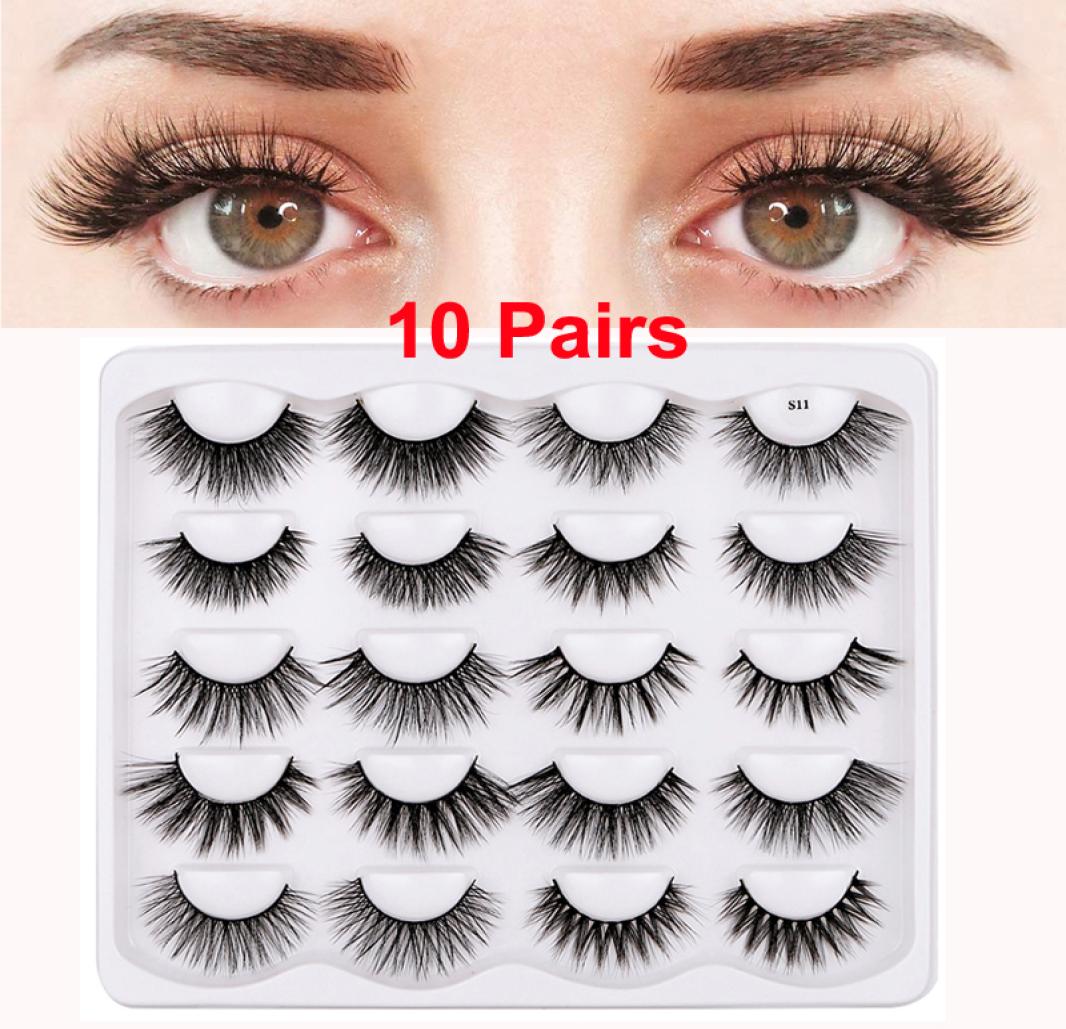 

3D False Eyelashes Handmade Faux Mink Lashes lightweight soft 10 Styles Dramatic Volume Thick Natural Eyelash Wispy Fluffy Eye Mak1116657
