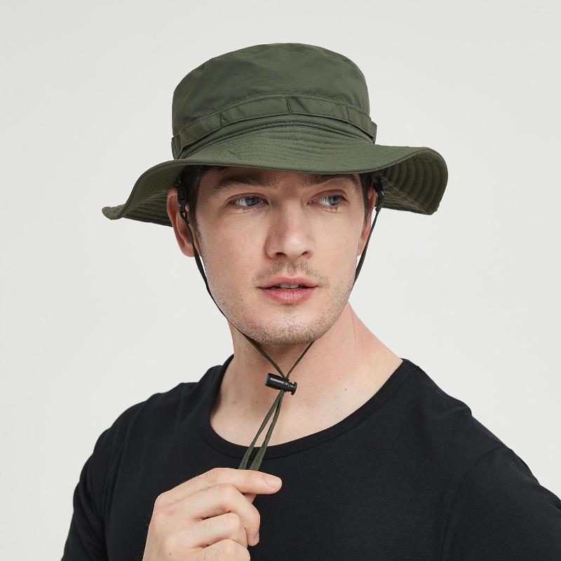 

Berets Women Men Summer Fisherman Cap Hat Empty Top Sun OutdoorQuick Drying UV Protection Foldable Sunshade Sunscreen, Black