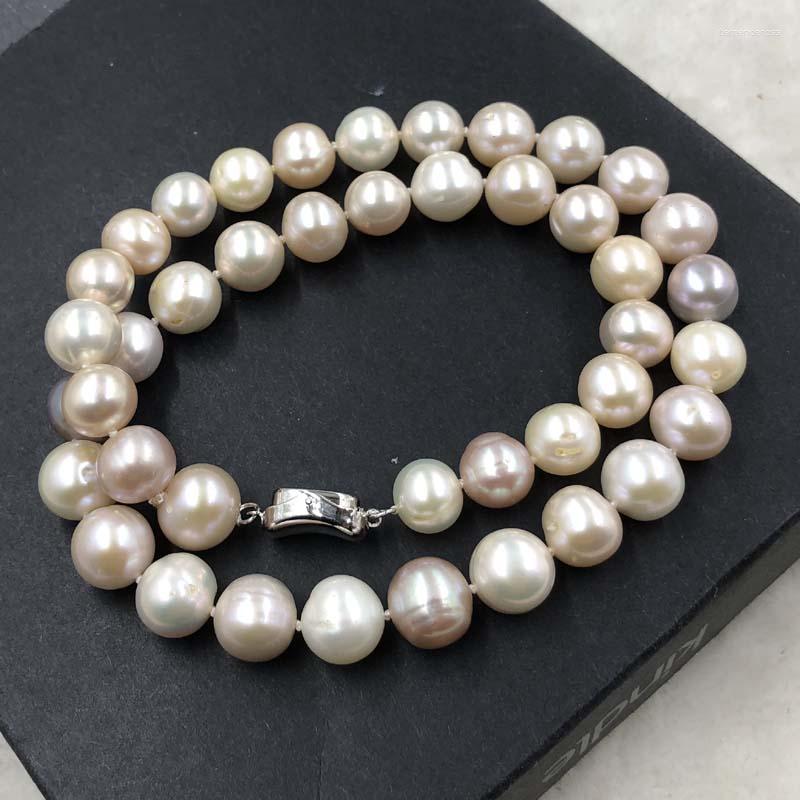

Choker ELEISPL JEWELRY 17" Mixed Near Round 10mm Freshwater Pearl Necklace #501-4