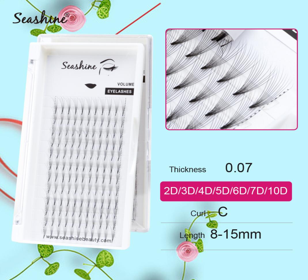 

Seashine Lashes Premade Fans 10D Middle Stem Eyelashes Extension Russia Volume Premade Fans 100 Hand Made Mink Lashes8085361