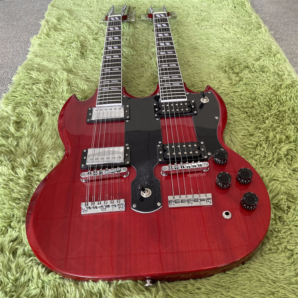 

Red color Doubleneck guitar with fast free shipping