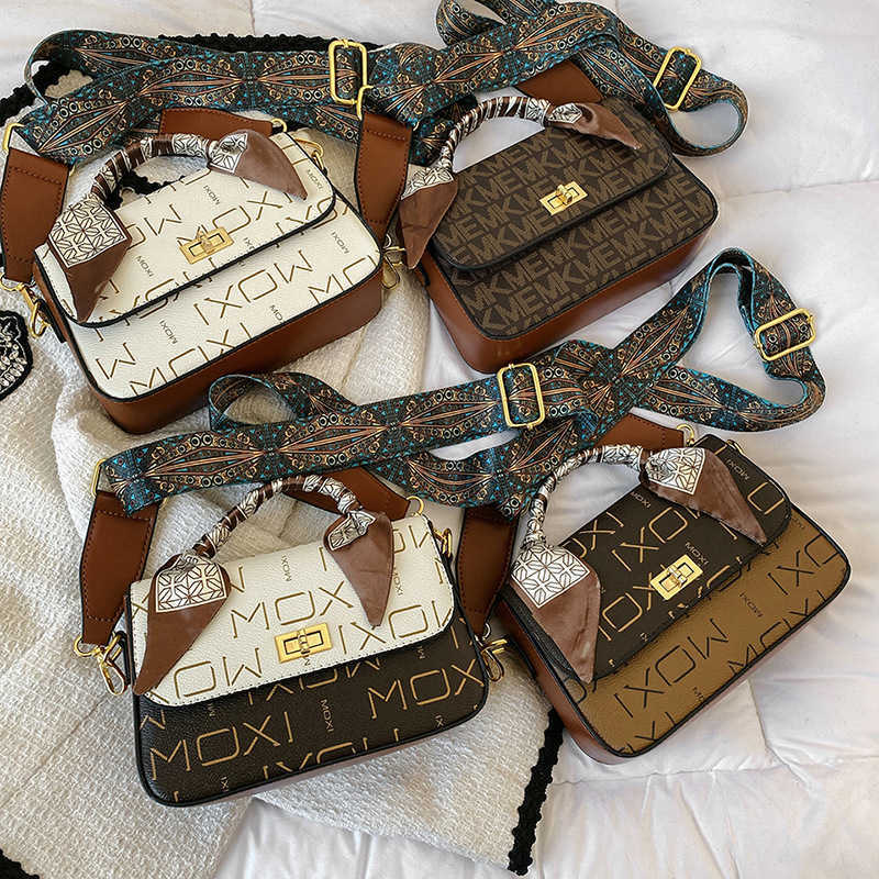 

Bags Lvjia Tofu Bag New Fashion Contrast Letter Women's Bag Silk Scarf Crossbody Bag, Coptis alba