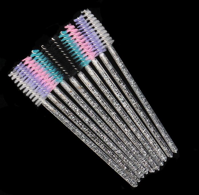 

makeup brushes White Crystal Glitter Eyelash Mascara Wands Mini Colorful Eye Lashes Spoolie Brush Eyebrow Comb Beauty Tools2093414