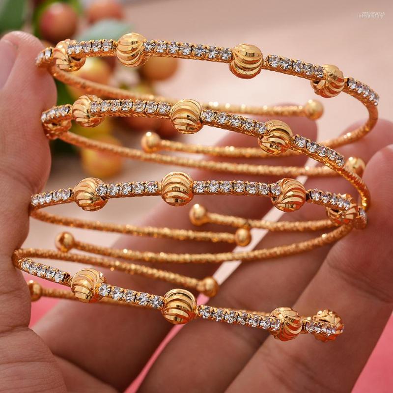 

Bangle 4pcs/Lot Gold Color Bangles For Women Wife Ethiopian African Dubai Bracelet&Bangles Party Wedding Jewerly Gifts