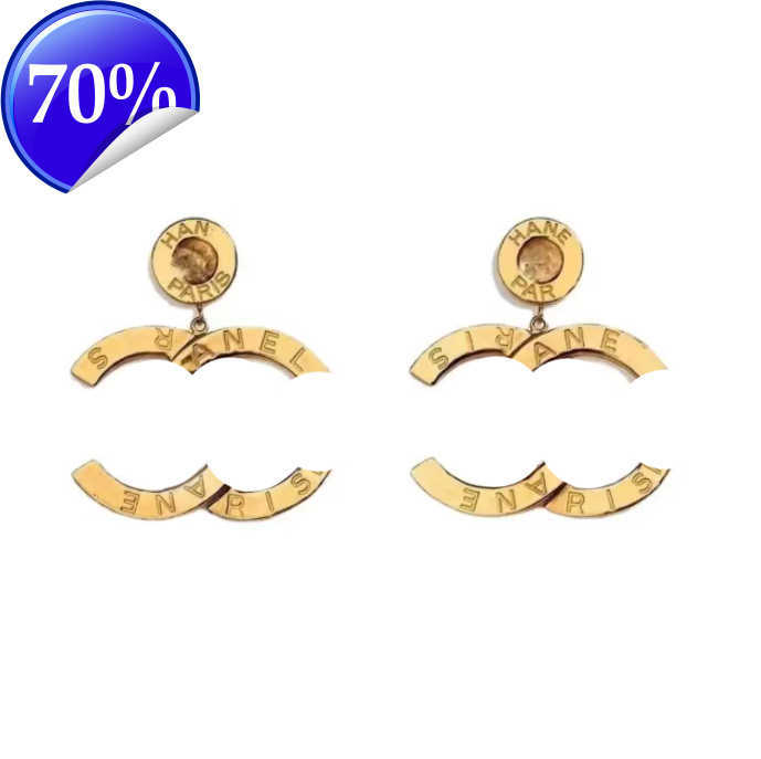 

2021 Fashion style drop Earring smooth in 18K Gold plated words shape for Women wedding jewelry gift With box