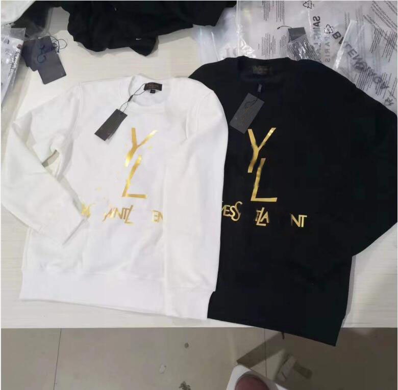 

Mens hoodies pullover sweatshirts Laurent long sleeve jumper womens Tops clothing with ysls gold Letter print SL sweaters S-5XL, 01