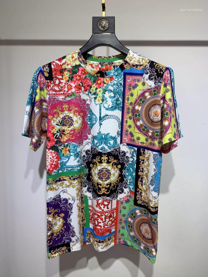 

Men' T Shirts C06136 Fashion Men' Tops & Tees 2023 Runway Luxury European Design Short Print Party Style T-Shirts, Picture shown
