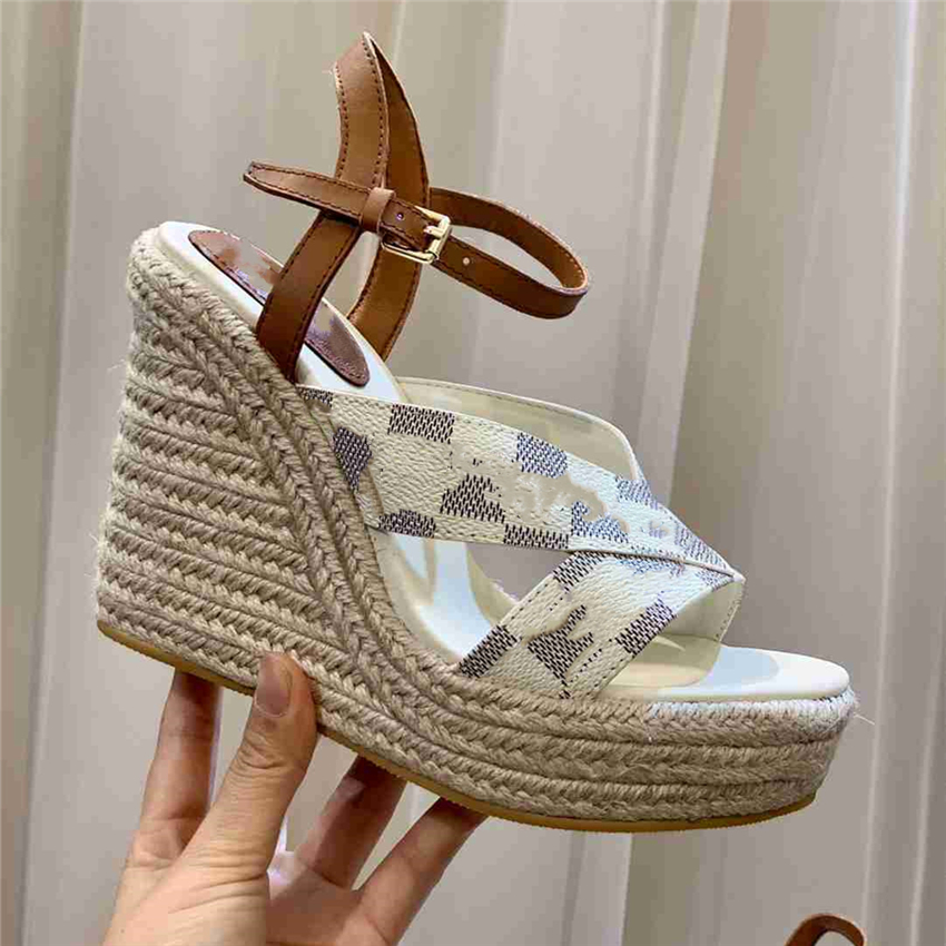 

Fashion Sandals Luxury Design 2023 Luis Women's High Heels Business Work Leather Canvas Casual Student Sandals vuttonity 06-02