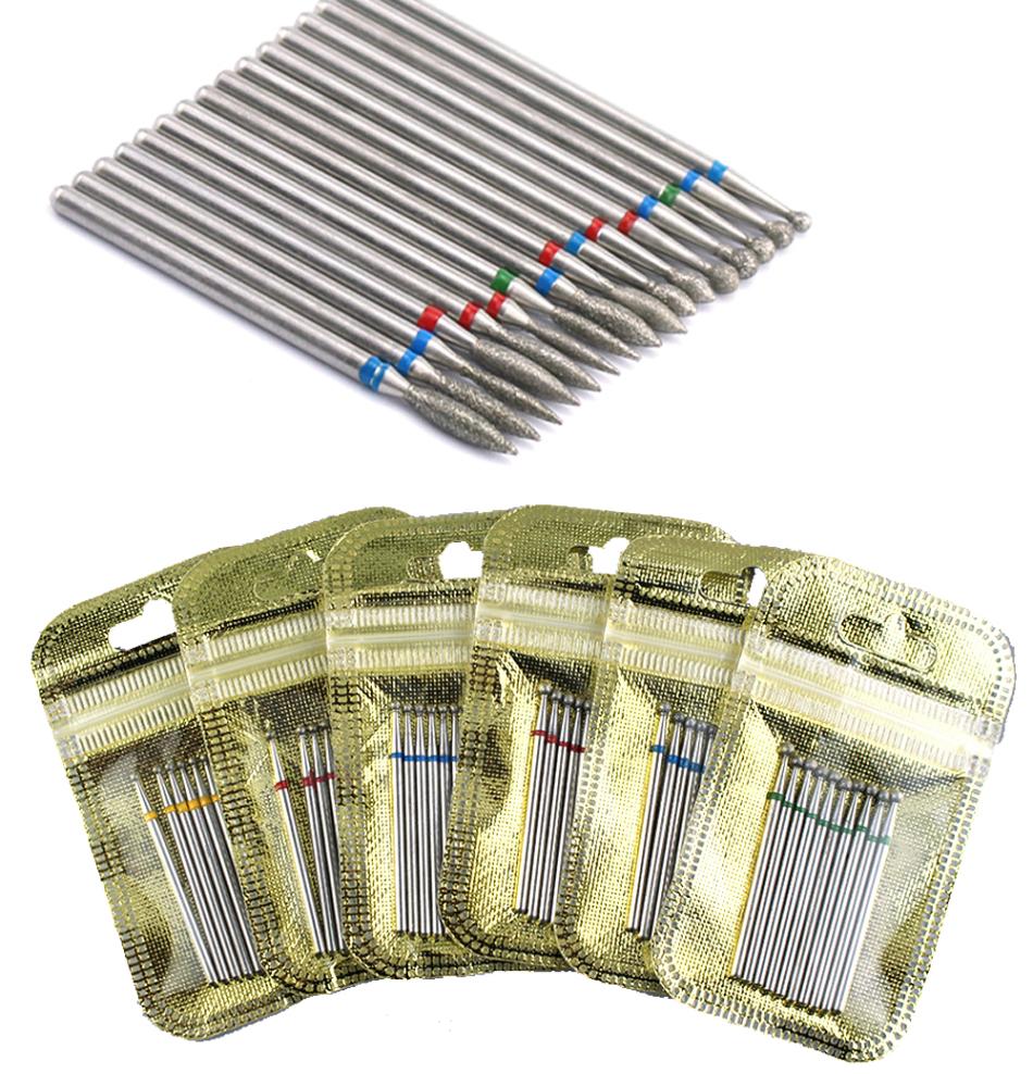

10PCS Diamond Cutter for Manicure Set Diamond Rotary Burrs Set Nail Drill Bit Set Milling Cutter for Nail Art Pedicure Tool9485742
