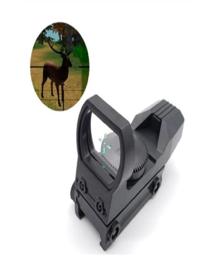 

20mm Rail Scope Hunting Optics Holographic Green Dot Sight Reflex 4 Reticle Tactical Riflescope Collimator Sights Plastic Toy9825443, Black