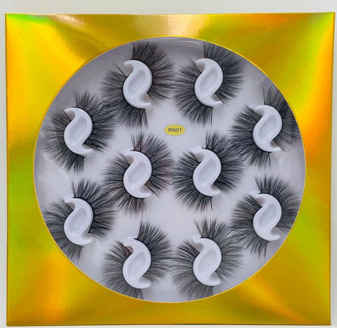 

RN series High Quality luxurious handmake flower tray eyelashes book 10 Pairs Fake Eyelashes Natural Long Thick False Lashes6765015