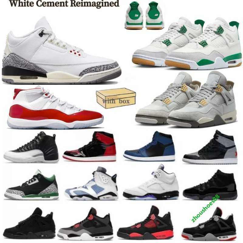

3S Sneakers White Cement Reimagined Basketball Shoes 11 Cool Grey 4 Red Thunder Pure Money Bred Black Cat University Blue White Oreo Dark Mocha 1s Trainer