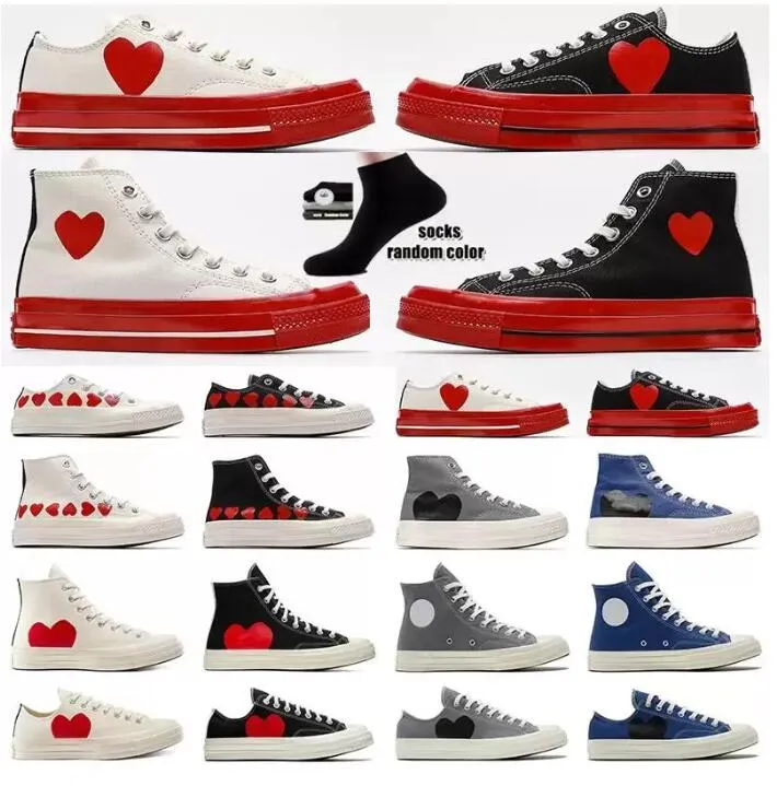 

New Fashion 1970 Red Heart Casual Shoes 1970s Big Eyes Play Chuck Multi Hearts 70s Hi Skate Platform Shoe Classic Canvas Men Skateboard Snea, 15