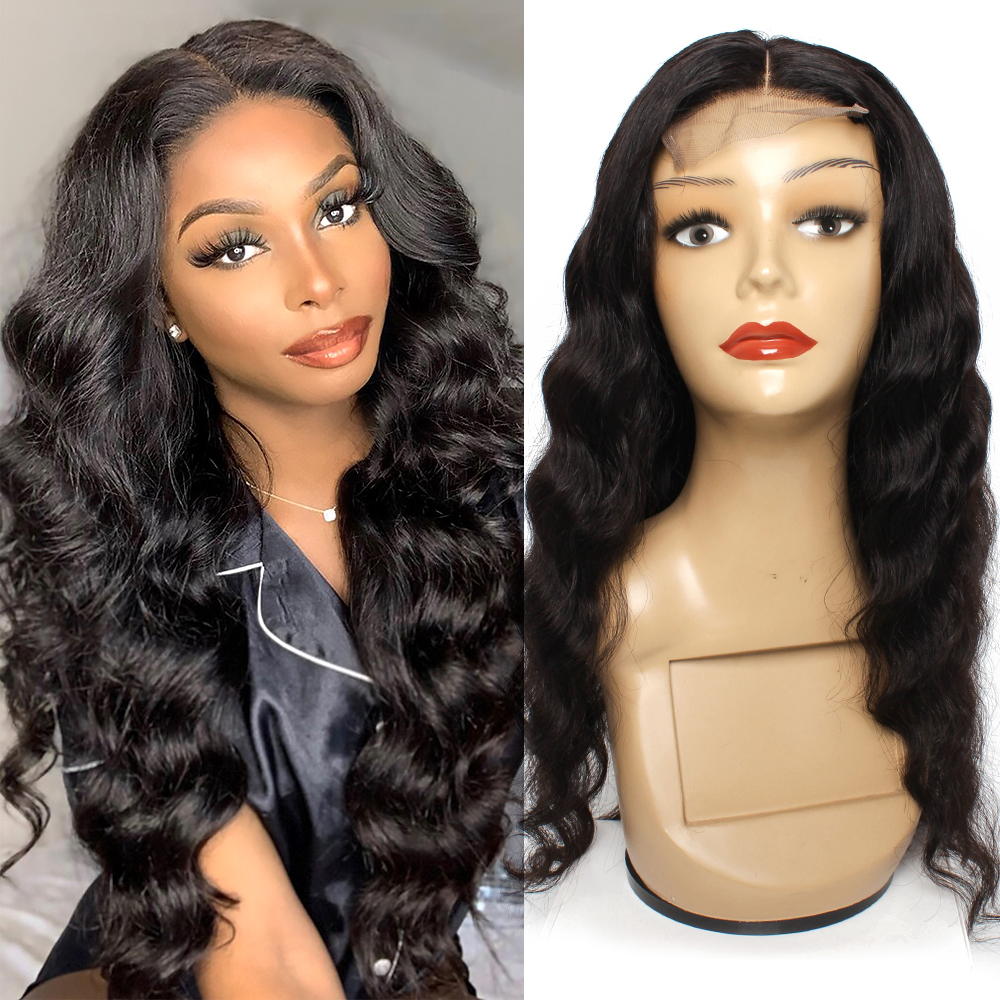 

New Design Loose Deep Wave Wig 4x1 T Part Lace Closure Wig Human Hair Wigs 4x4 Closure Wig for Brazilian Women Remy Hair Pre-Plucked, Natural color