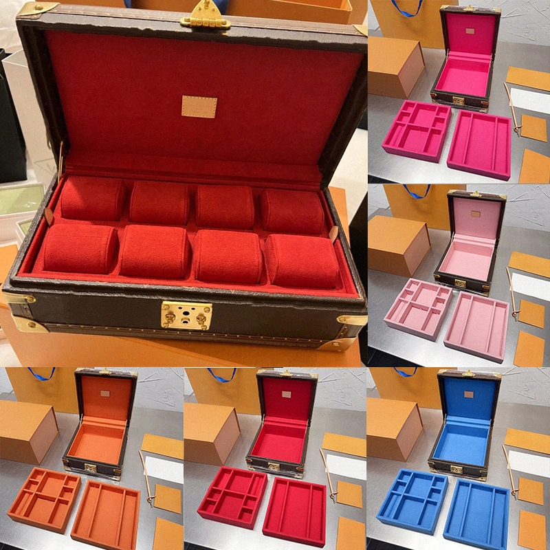 

Designer Bags Volt Jewelry Boxes Leather Watch Box 8 Mens Watch Organizer Jewelry storage box fashion womens Rings Tray Cosmetic case bag Y03t#, 5 25 * 17cm