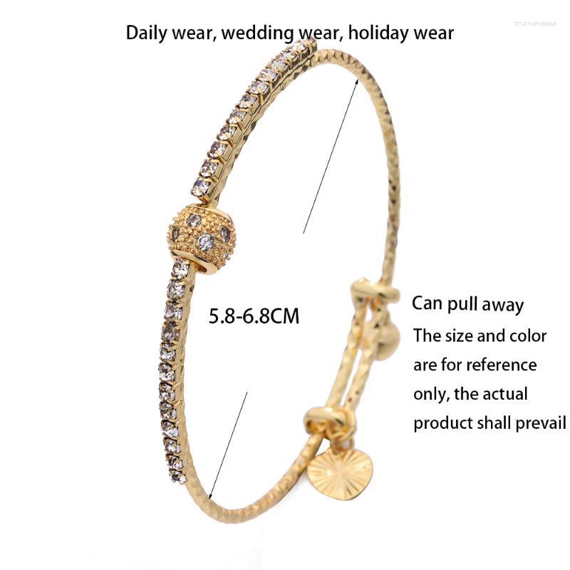 

Bangle 4pcs/set 24K Gold Color Dubai Wedding Bangles For Women Micro Inlay Jewelry Nigeria Bracelets Party Gifts Raym22