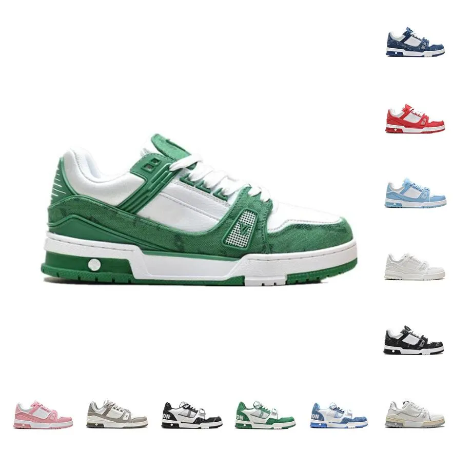 

New Fashion New Fashion Designer Sneakers Men Trainer Casual Shoes Vintage Platform Trainers Denim Monograms Shoes Rubber Canvas Leather Sne
