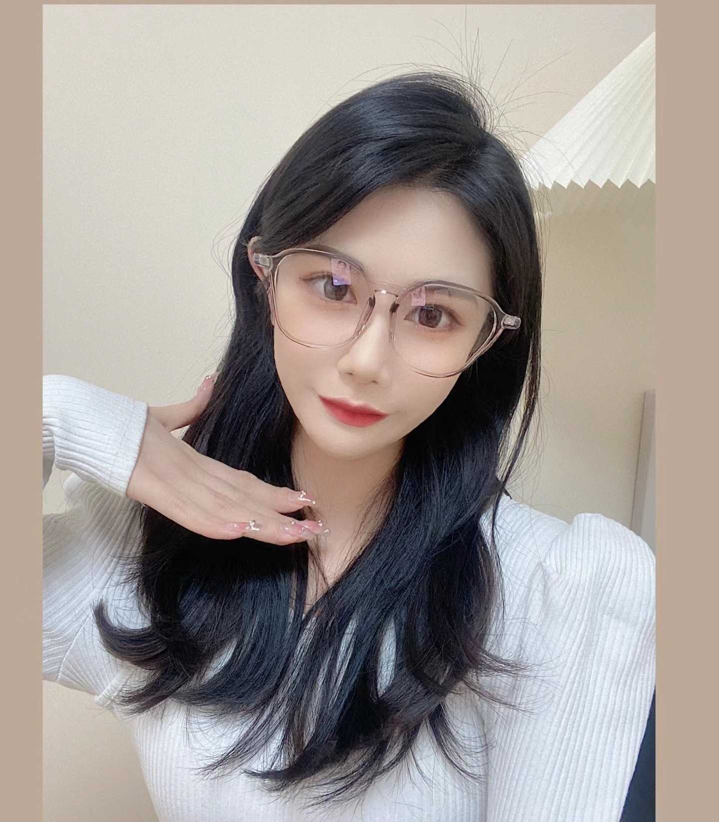 

Sunglasses Frames The same small fragrant style changing for women cold brown anti blue light flat lens plain color glasses frame